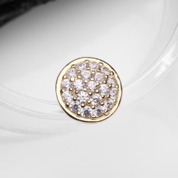 Detail View 1 of 14 Karat Gold Brilliant Sparkle Multi-Gem Round Dermal Anchor Top Part-Clear Gem